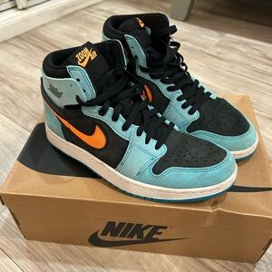 Nike Men's High-Top Sneakers - Black and Orange